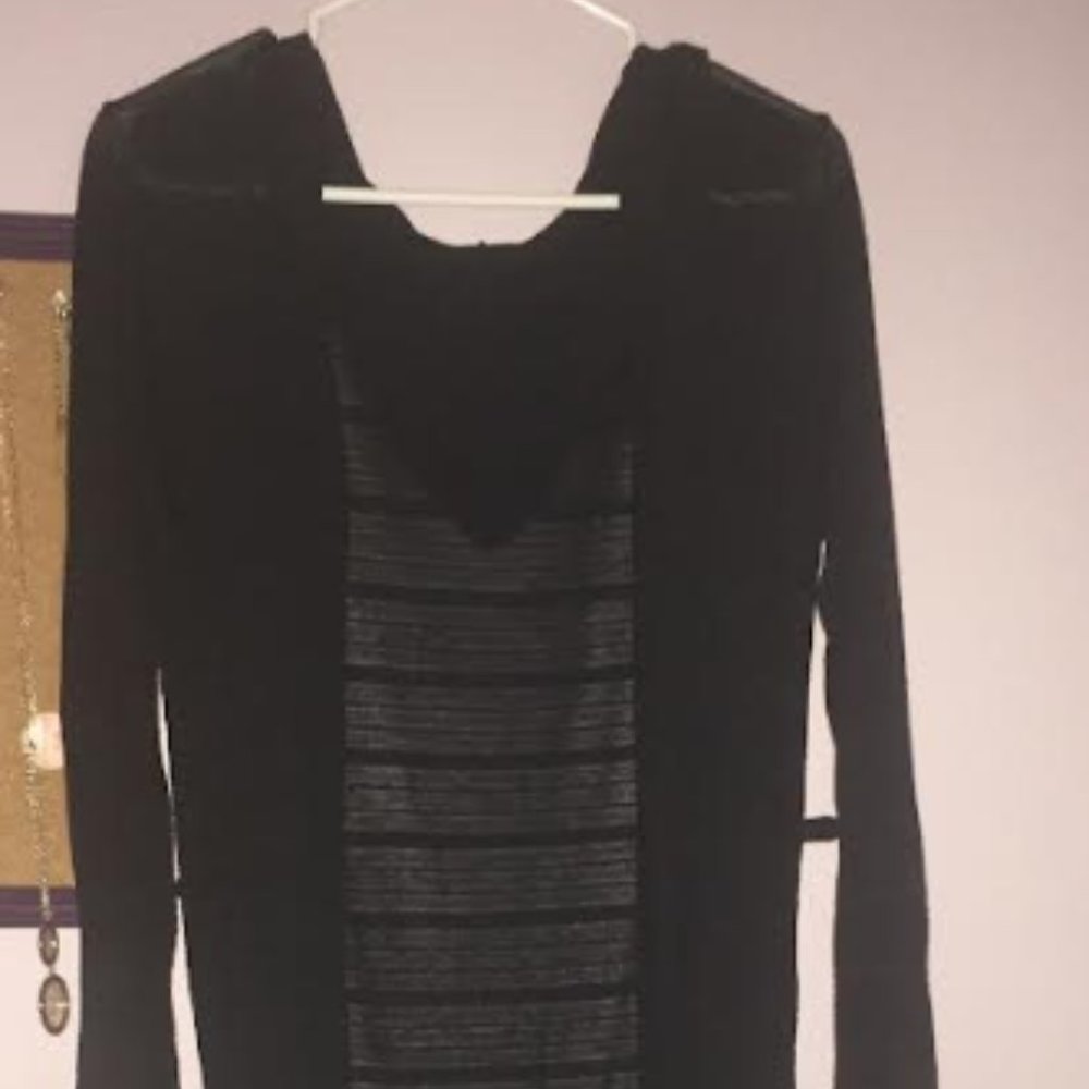 Long Sleeve Hooded Black Cardigan